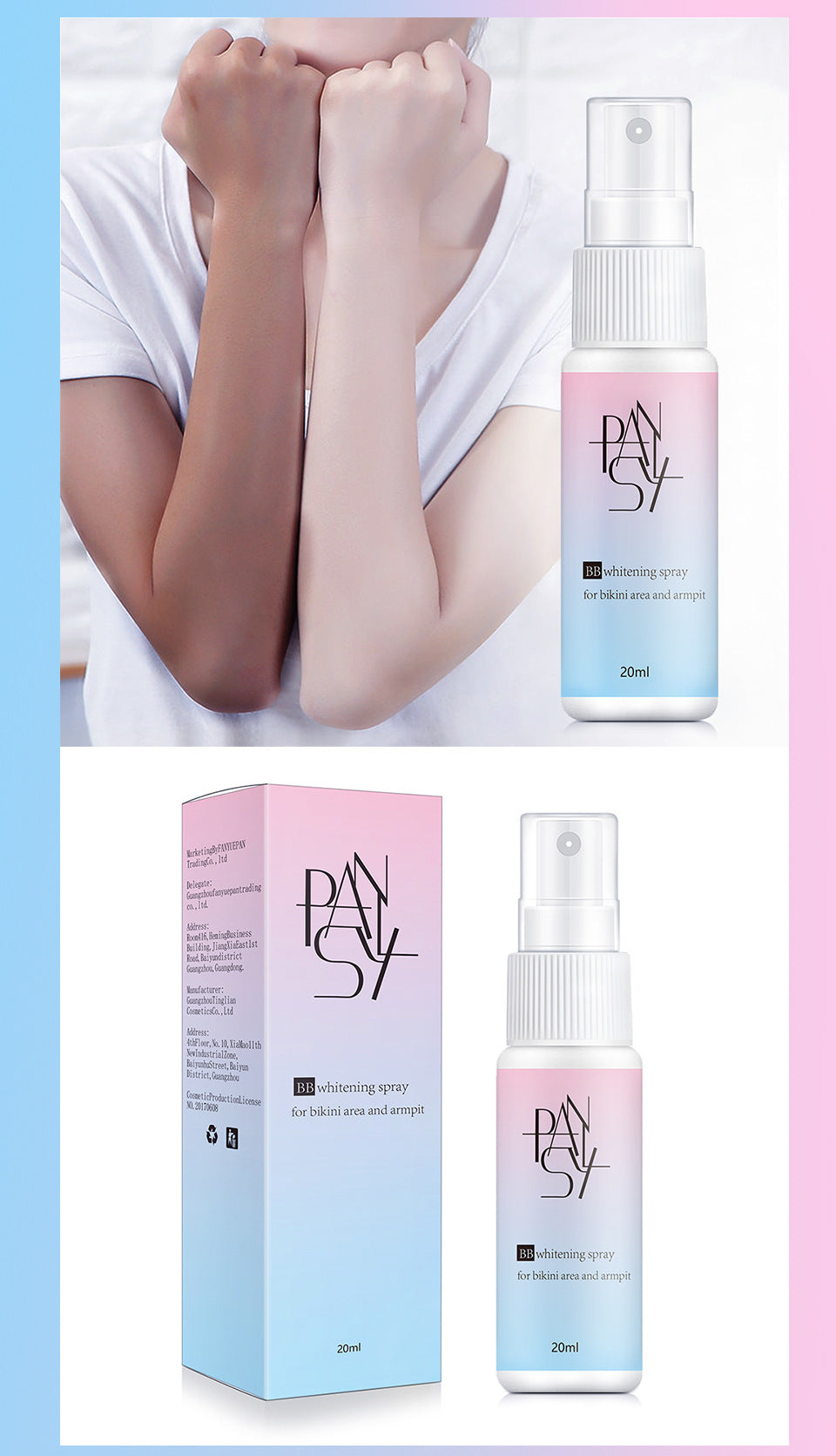 20ml Face Concealer Spray BB Whitening Isolate Cream Beauty Moisturizing Long Lasting Brighten Foundation Cosmetics Wholesale