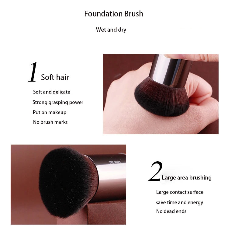 Makeup Brush maquiagemProfessional Makeup Brushes Foundation Brush Loose Power Contour Brush Natural Wood Buffing Woman Beauty