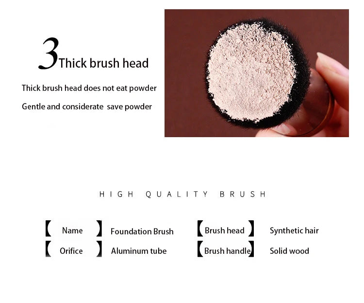 Makeup Brush maquiagemProfessional Makeup Brushes Foundation Brush Loose Power Contour Brush Natural Wood Buffing Woman Beauty