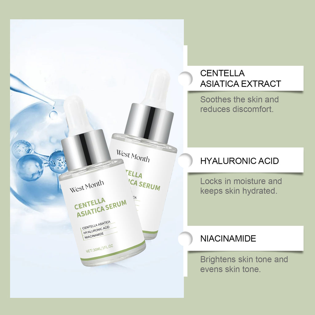 Centella Asiatica Facial Serum Moisturizing Nourish Repairing Dry Skin Smoothing Rejuvenation Soothing Brightening Beauty Health