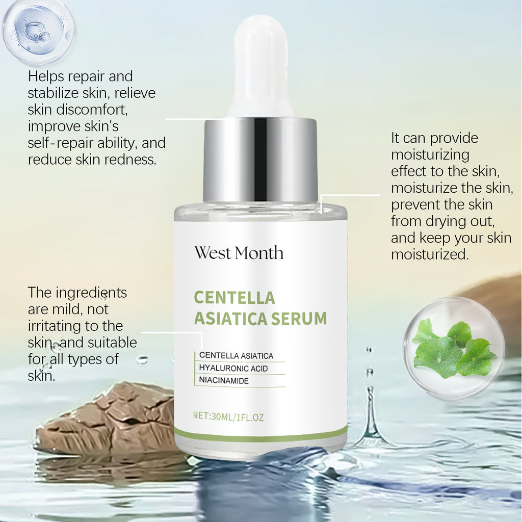 Centella Asiatica Facial Serum Moisturizing Nourish Repairing Dry Skin Smoothing Rejuvenation Soothing Brightening Beauty Health