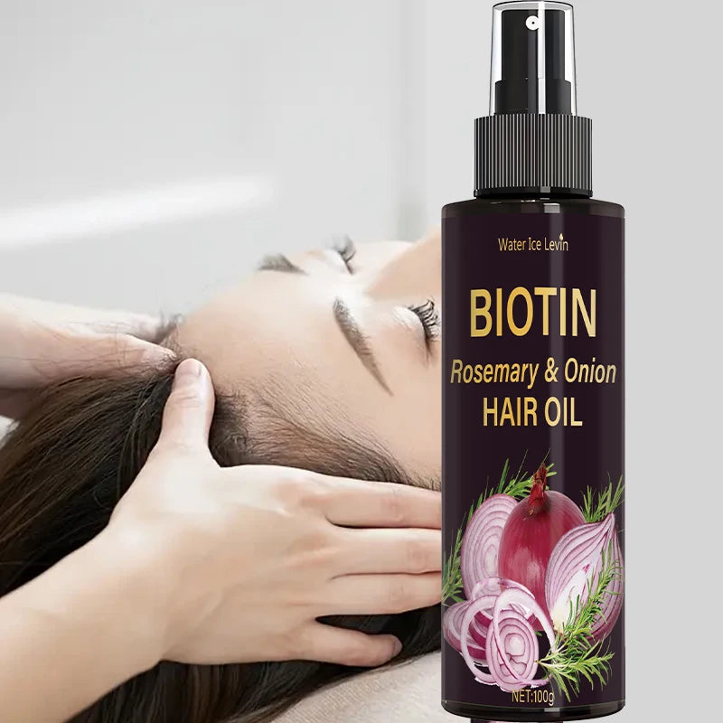 Rosemary Oil Three-In-One Spray: Scalp/Hair Care, with Onion Formula, Moisturizing Glossy Hair, Ideal Hair Care Oil
