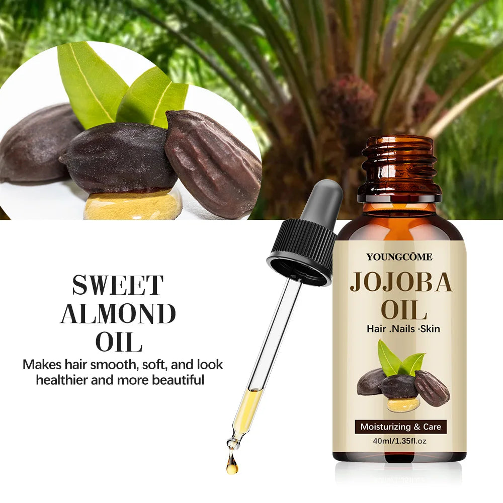 YOUNGCOME JOJOBA Oil Hair Care Essential Oil Anti-frizz Smooth Hair Oil Serum Anti Loss Scalp Massage Spa Treatments Hair Care