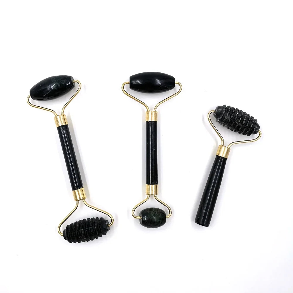 Obsidian Jade Roller Massager Gouache Scraper For Face Facial Skin Care Tools Natural Body Back Beauty Lifting Massagers Rollers