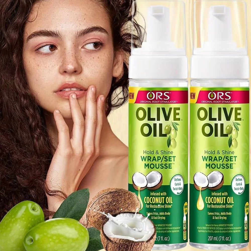 Curly Hair Mousse For Wigs Strong Hold ORS Olive Oil Hair Styling Mousse Anti-Frizz Hair Foam Mousse For Styling Hair Women Men