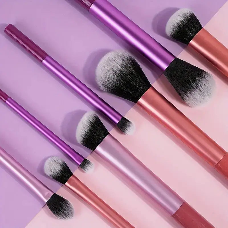8pcs Pro Easy to Clean, Makeup Brush Set - Soft, Premium Synthetic Hair, Cruelty-Free, Foundation, Blush, Eyeshadow