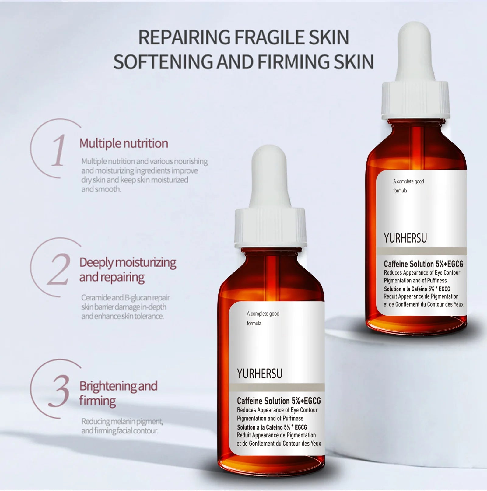 Caffeine Eye Serum Gently soothes the delicate skin around the eyes a moisturizing refreshing serum suitable for daily skincare