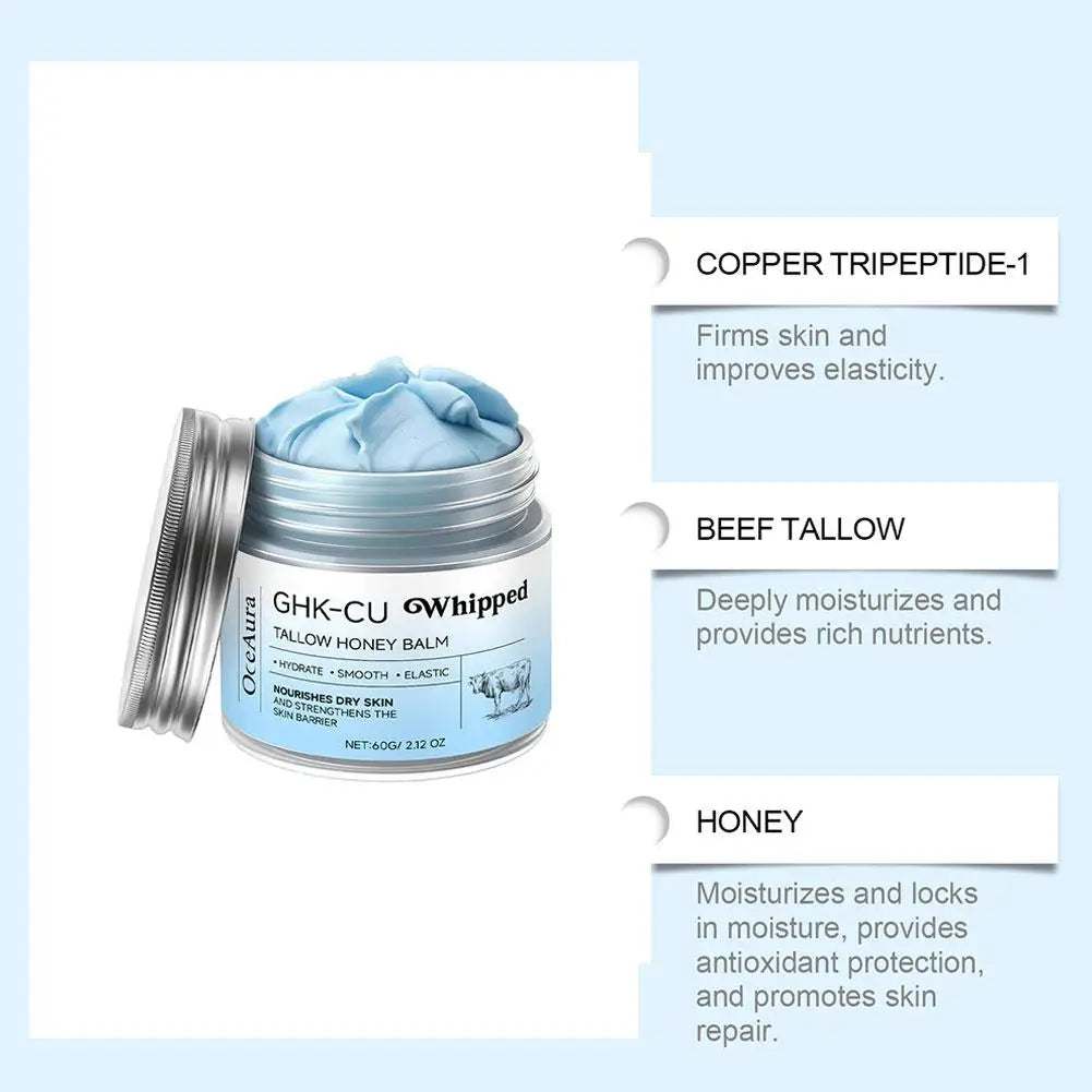 Beef Tallow Honey Skin Balm, Daily Nourishing Moisturizing Body Care Balm, Smooth Hydrating Non-Greasy Skin Repair Cream