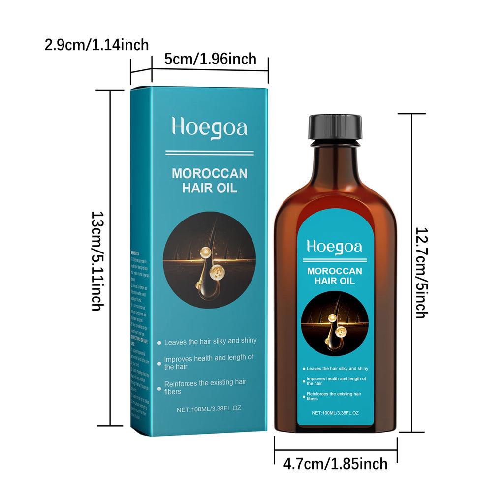 HOEGOA 100mL Moroccan Hair Oil Effectively Promotes Hair Health Reduces Breakage Moisturizing Reduces Dryness Hair Treatment Oil