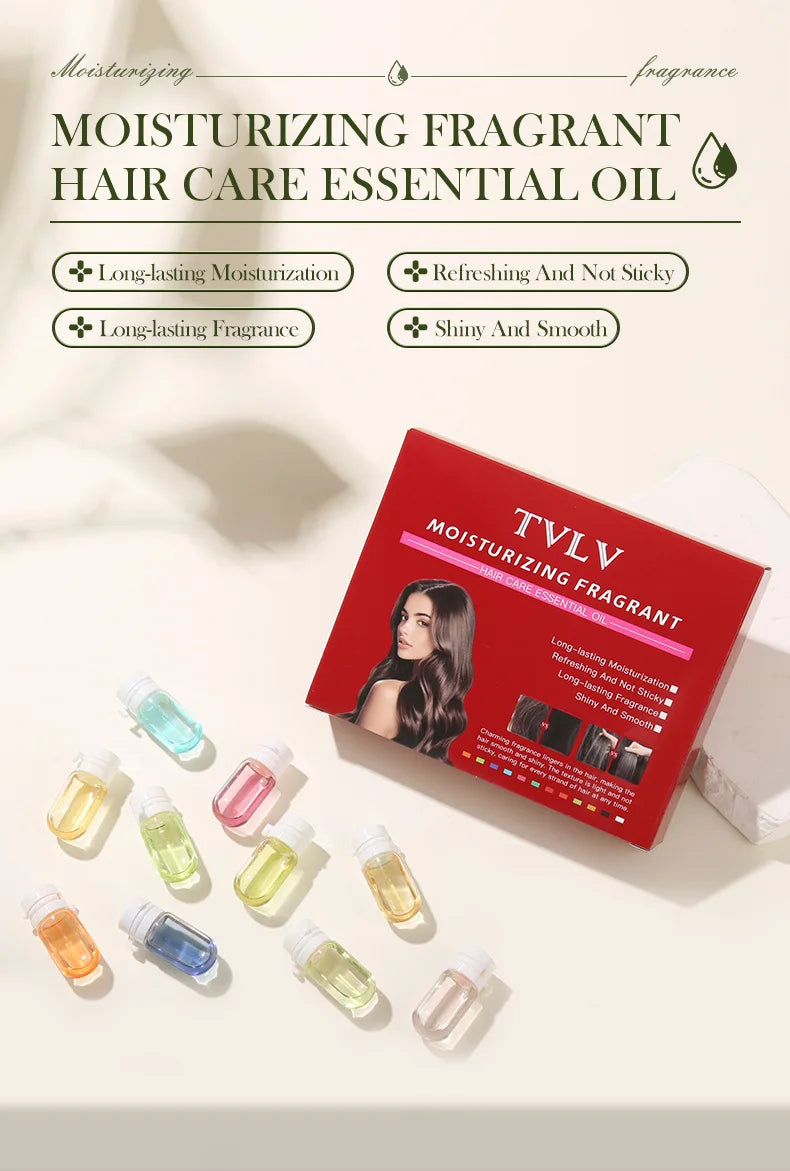 Portable Moisturizing Fragrance Hair Care Essential Oil Set, Smooth Hair, Improve Frizz-Free Hair Care Essential Oil