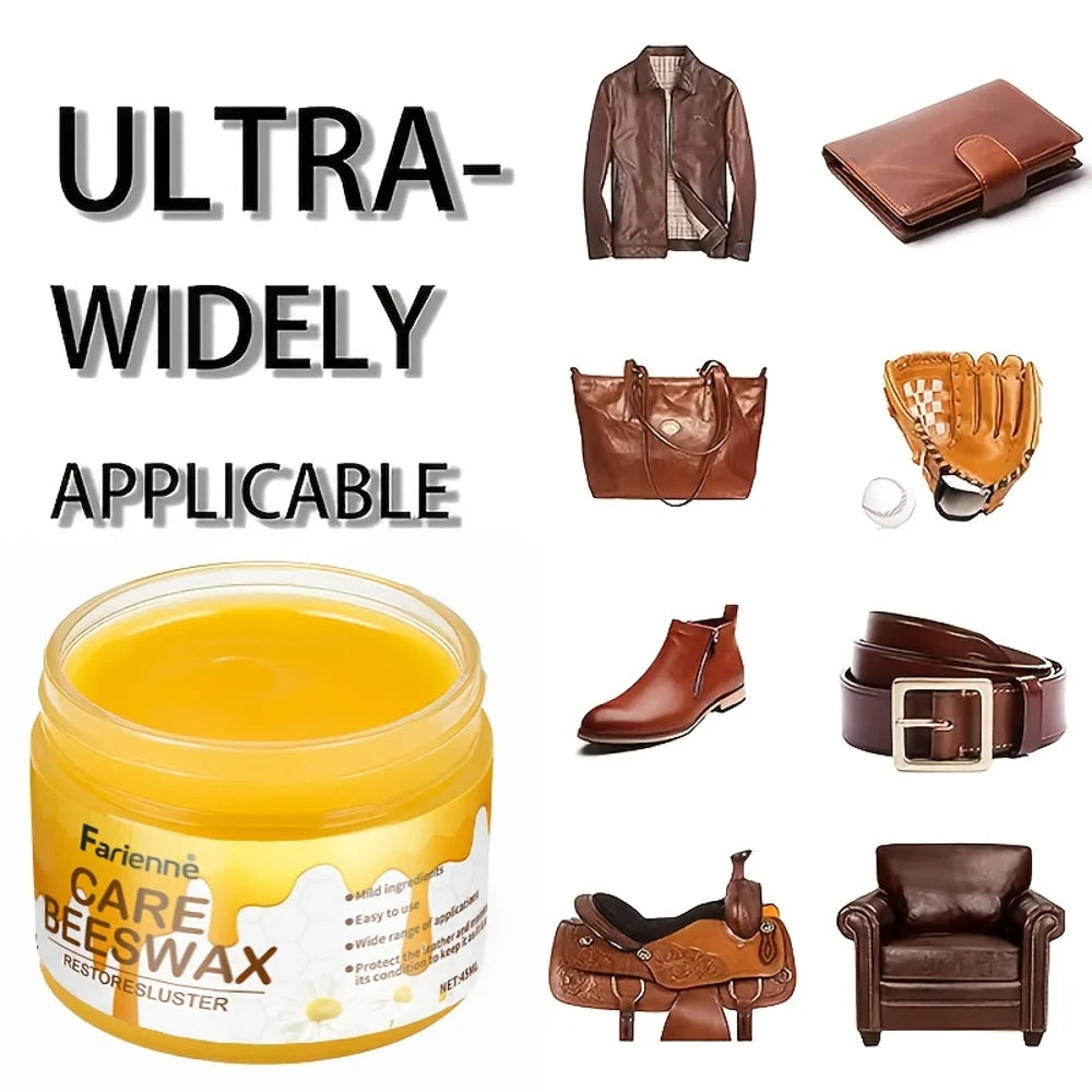 Shoe Care Kit - Suitable for Artificial Leather Surface Polishing and Maintenance, Premium Care Beeswax for Various Colors