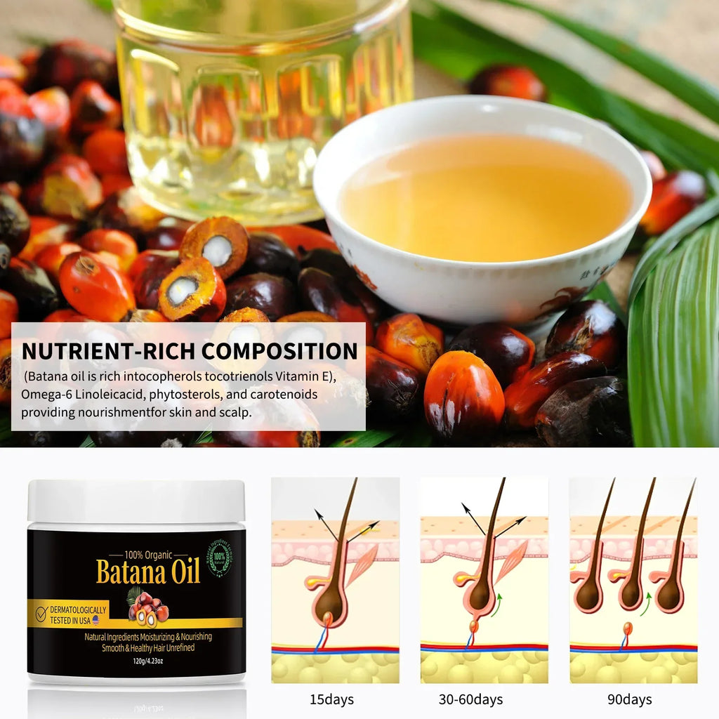 Batana Oil for Hair Growth & Repair 120g Moisturizes Scalp, Reduces Split Ends & Hair Loss Natural Plant Hair Care Essential Oil