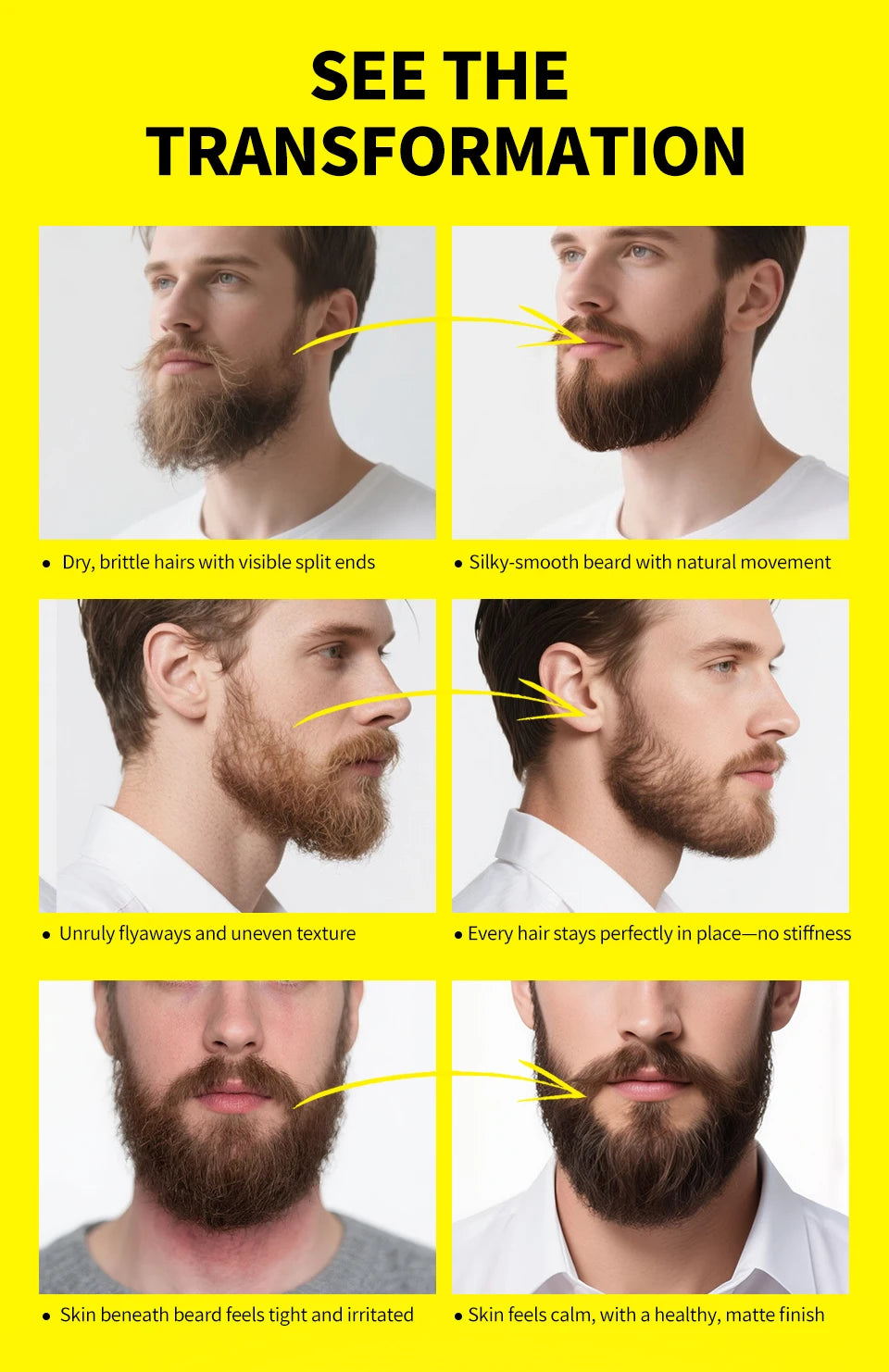 Beard Balm Wax Natural Men's Beard Care Cream Moisturizing Grooming Cream Beard Care Balm Oil Beard Styling Mustache Skin Care