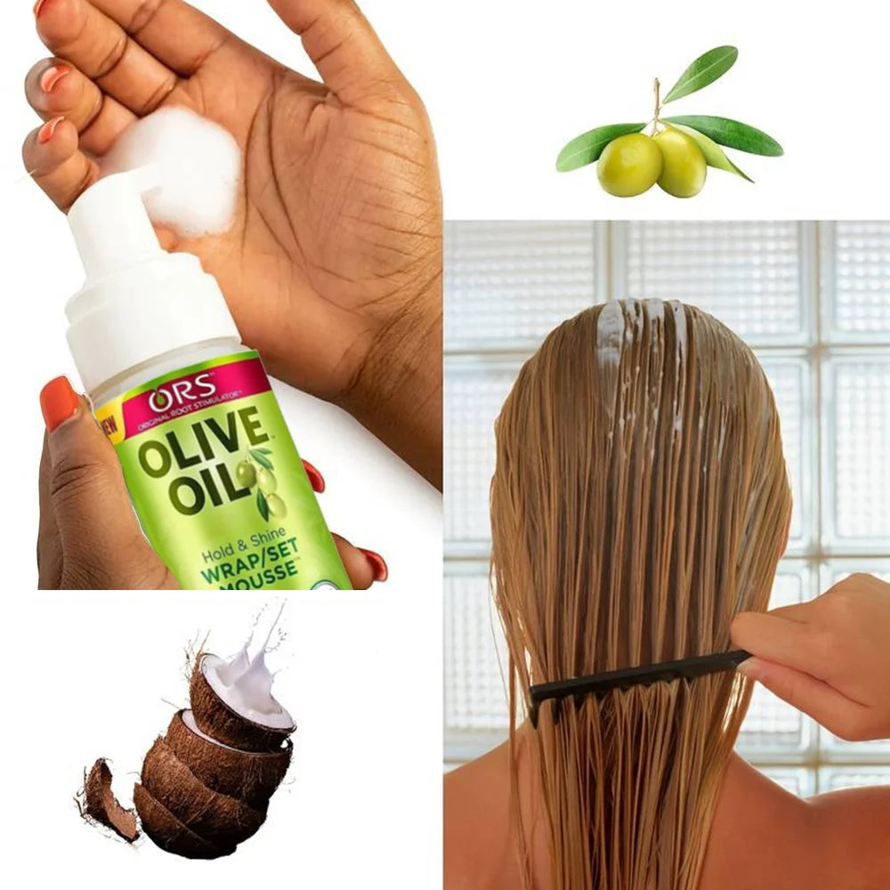 Curly Hair Mousse For Wigs No-Flaking Olive Oil Hair Styling Mousse Anti-Frizz Hair Foam Mousse For Styling Hair Products