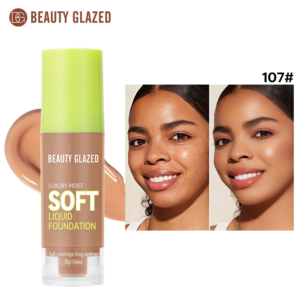 Beauty Glazed Full Coverage Matte Liquid Foundation Waterproof BB Cream Lasting Oil Control Long-lasting Natural Face Makeup