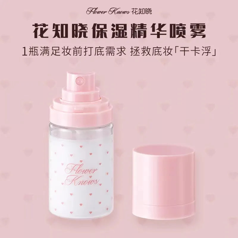 Flower Knows Makeup Moisturizing Essence Setting Spray Primer Skin Care Products Hydrating Face Mist All-Day Moisturizing Spray