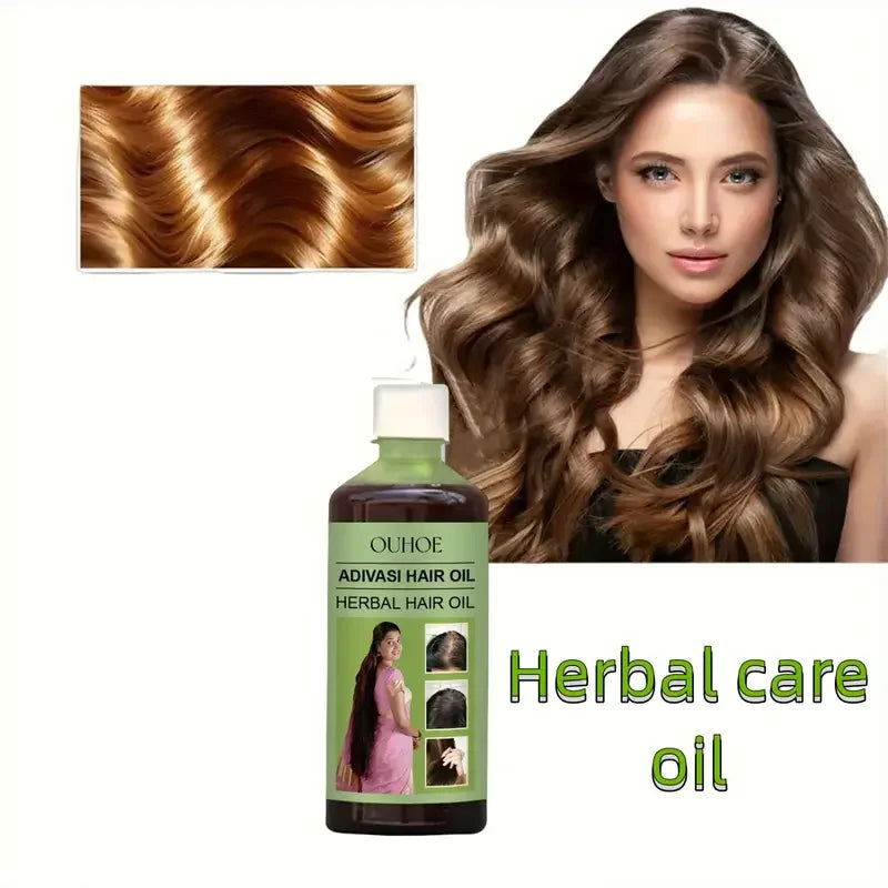100ml Hair Growth Essential Oil India Adivasi Rosemary Damaged Hydrate Nourishing Scalp Reduce Dandruff Herbal Hair Care Serum