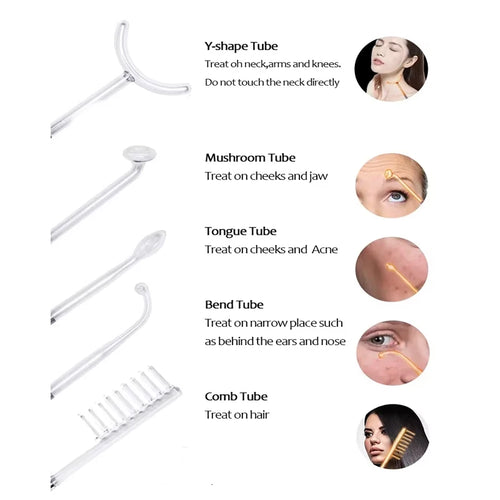 5 Heads Handed High Frequency Beauty Products Facial Therapy Wand Machine Set Portable Home Use Skin Beauty Equipment