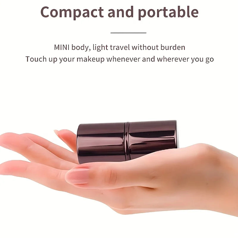 1 Professional Facial Brush with a Round Head and Retractable Handle, Makeup Brush, Blush Brush, Foundation Brush, Loose Powder Brush, Synthetic Bristles, Ultra-Soft Setting Brush for Liquid Cosmetics, Kabuki Foundation Brush