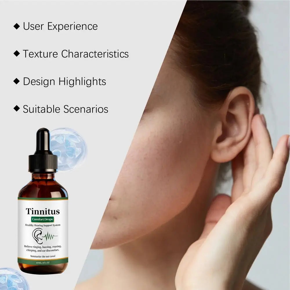 Ear Care Drops 60ml Moisturizing Soothing Solution Health Supplements for Women Men Adults Outdoor Activities Before Sleeping
