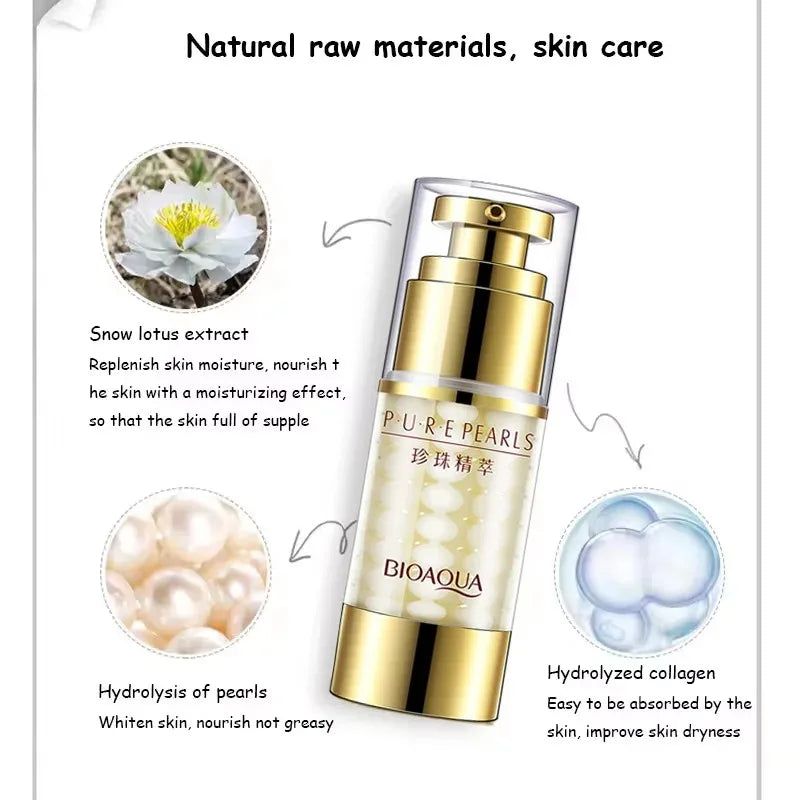 BIOAQUA Pearl Essence Moist Tender Smooth Essence Nourishes Moisturize Hydrate Essence Repair Face Cream Facial Skincare Product