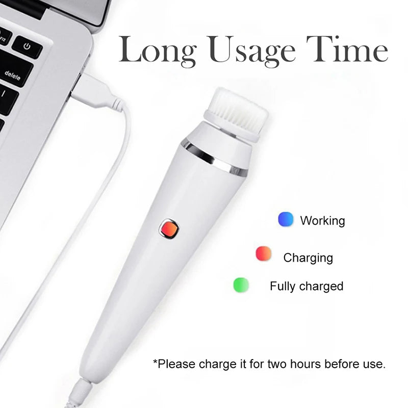 Trending Beauty Products 2022 Handheld Portable Vibration Facial Soft Brush Face Washer Facial Cleansing Brush