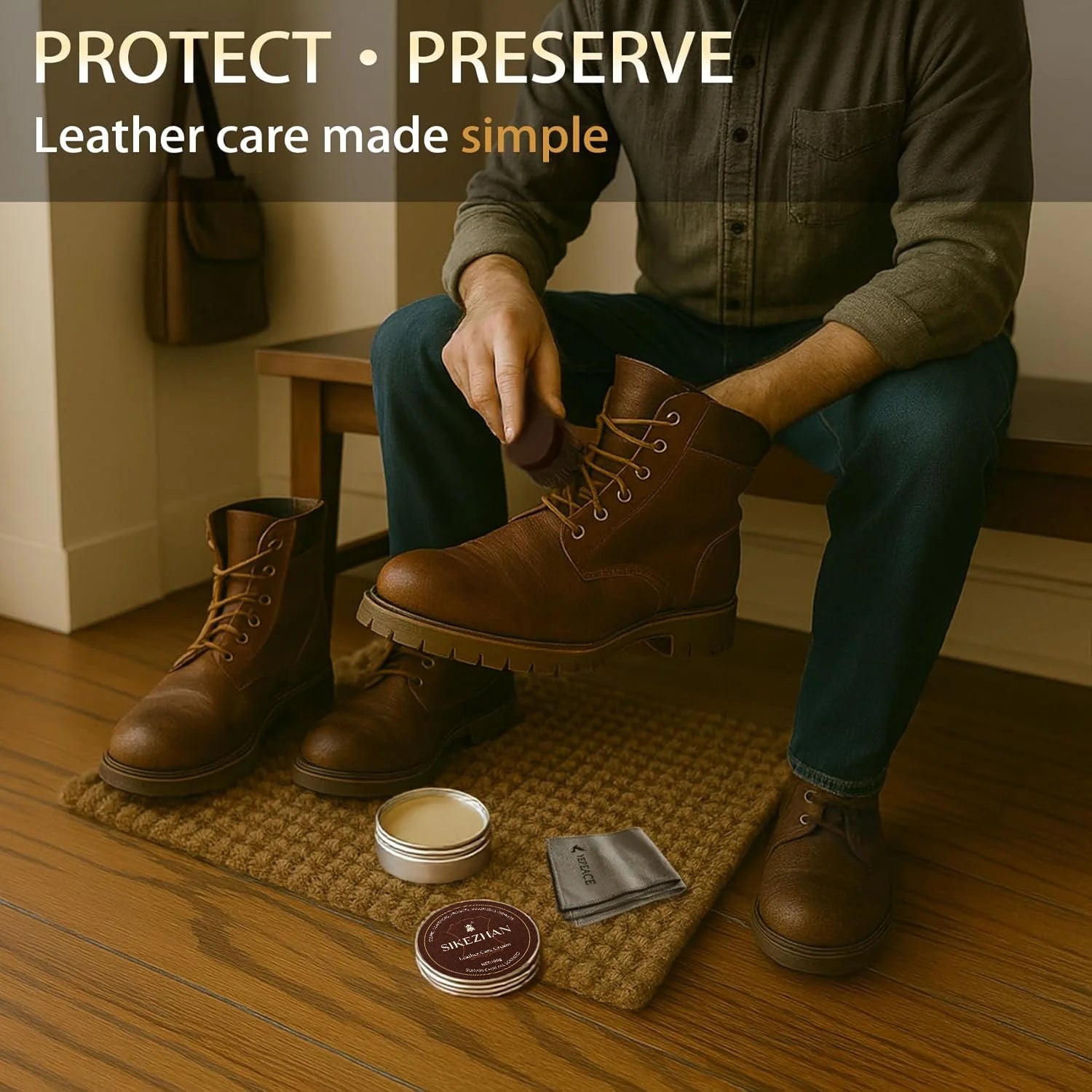 Leather Shoe Care Cream – Colorless Shoe Polish and Leather Conditioner To Clean, Nourish, Restore and Protect Shoes and Boots