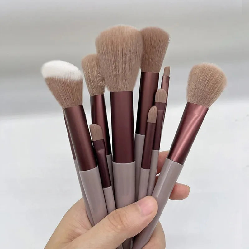 13PCS Makeup Brushes Set Eye Shadow Foundation Women Cosmetic Brush Eyeshadow Blush Beauty Soft Tools Bag Makeup Brush Set