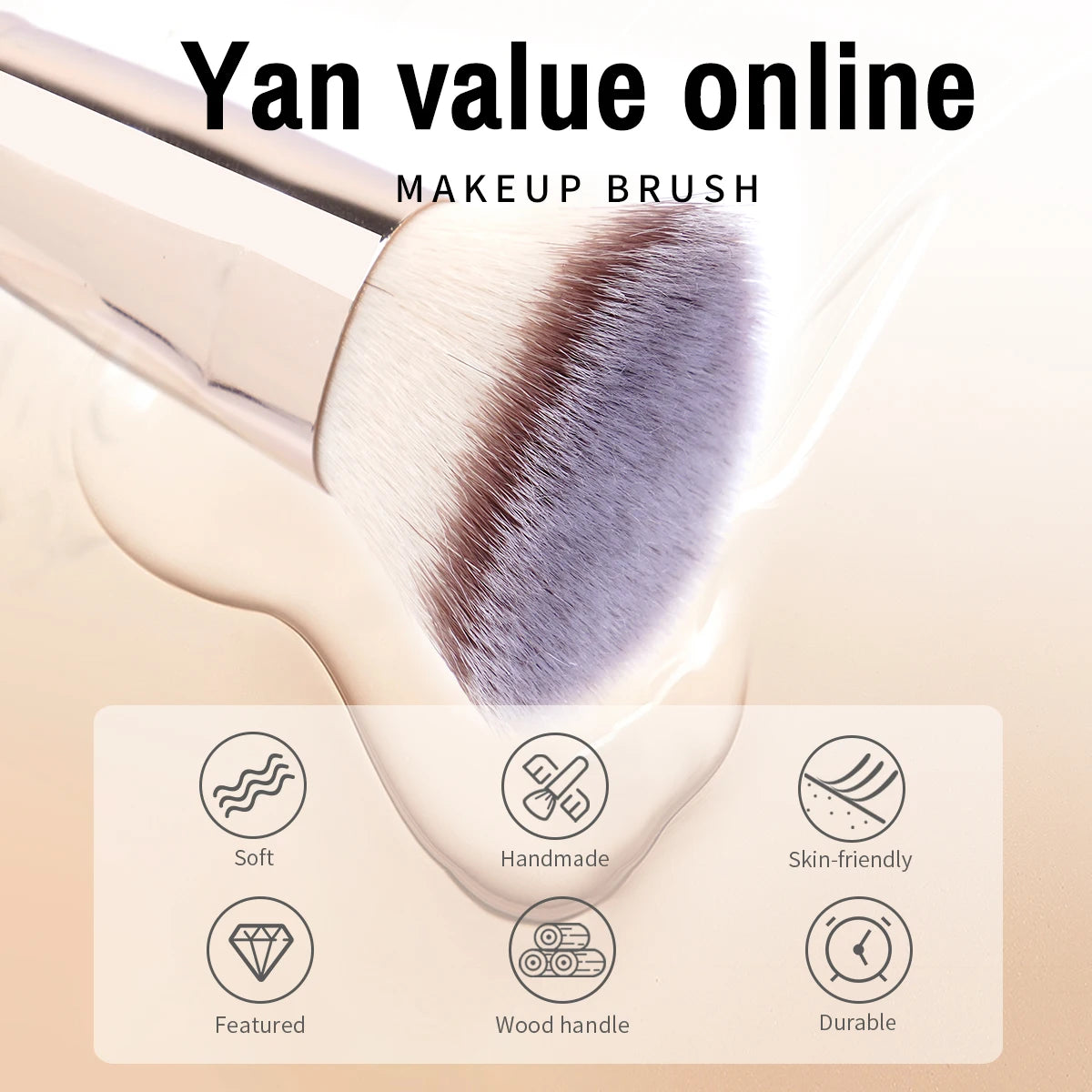 New Double-ended Makeup Brush Foundation&Contour Powder Blush Multi-functional BrushNo Powder Absorption High-value Beauty Tools