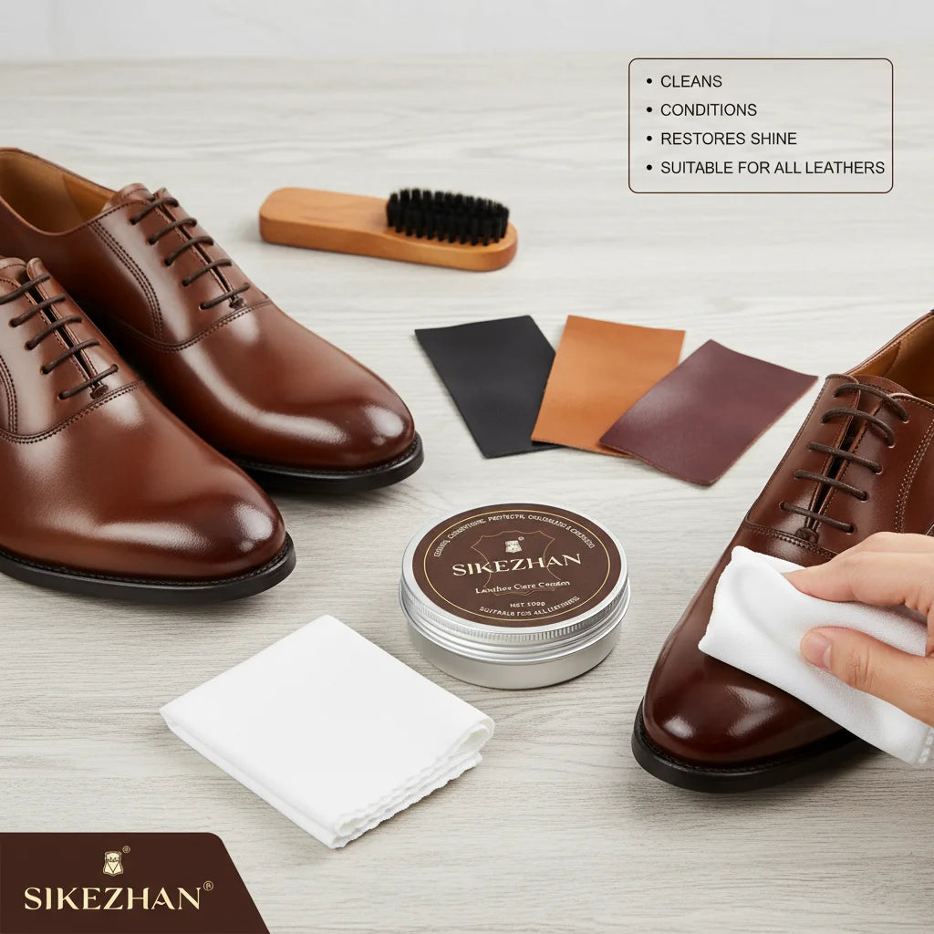 Leather Shoe Care Cream – Colorless Shoe Polish and Leather Conditioner To Clean, Nourish, Restore and Protect Shoes and Boots