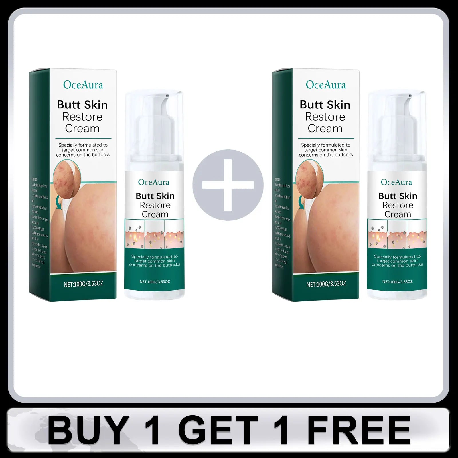 OCEAURA Butt Care Cream Lightens Dark Spots Reduce Melanin Improve Skin Elasticity Even Skin Tone Brightening Firming Hip Care