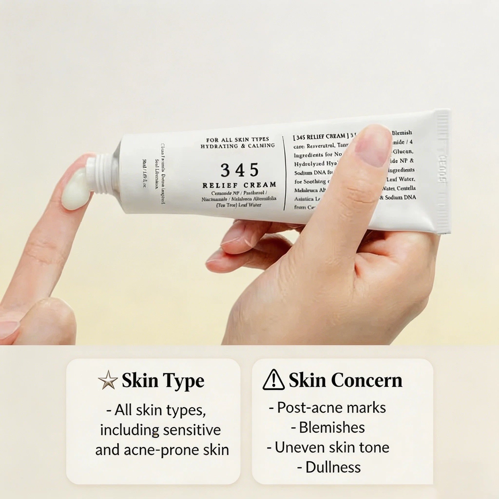 345 Gentle Daily Face Cream Lightweight Hydrating Soothing Moisturizer Non-Greasy Skin Care For Sensitive Skin