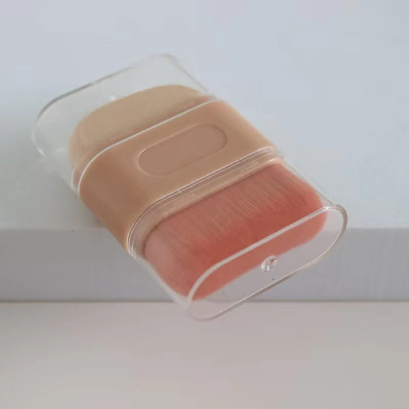 1Pcs Double-Ended Foundation Makeup Brush With Dust Cover Wave Top Contour Beauty Tool For Liquid Powder Concealer Cream