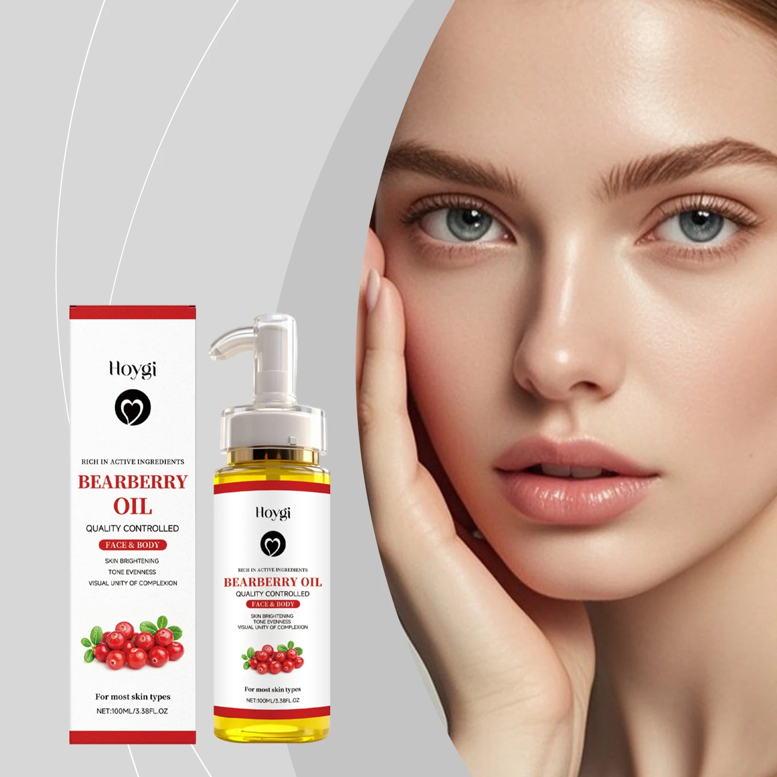 Bearberry Body Oil Arbutin Skin Brightening Firming Moisturizing Reduce Dryness Enhance Elasticity Strengthen Skin Natural Glow