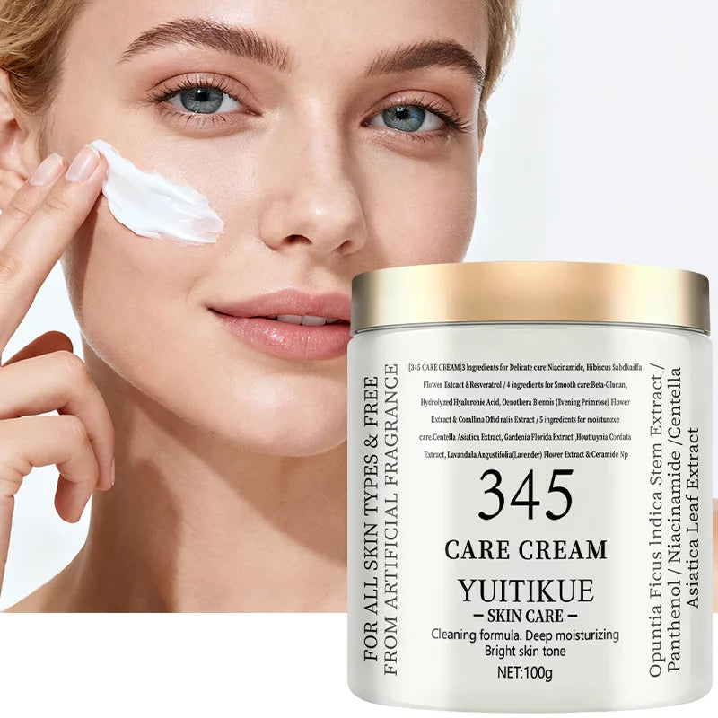 YUITIKUE 345 Care Cream, Deep Moisturizing Brightening, For All Skin Types Fragrance-Free Hydrating 100g
