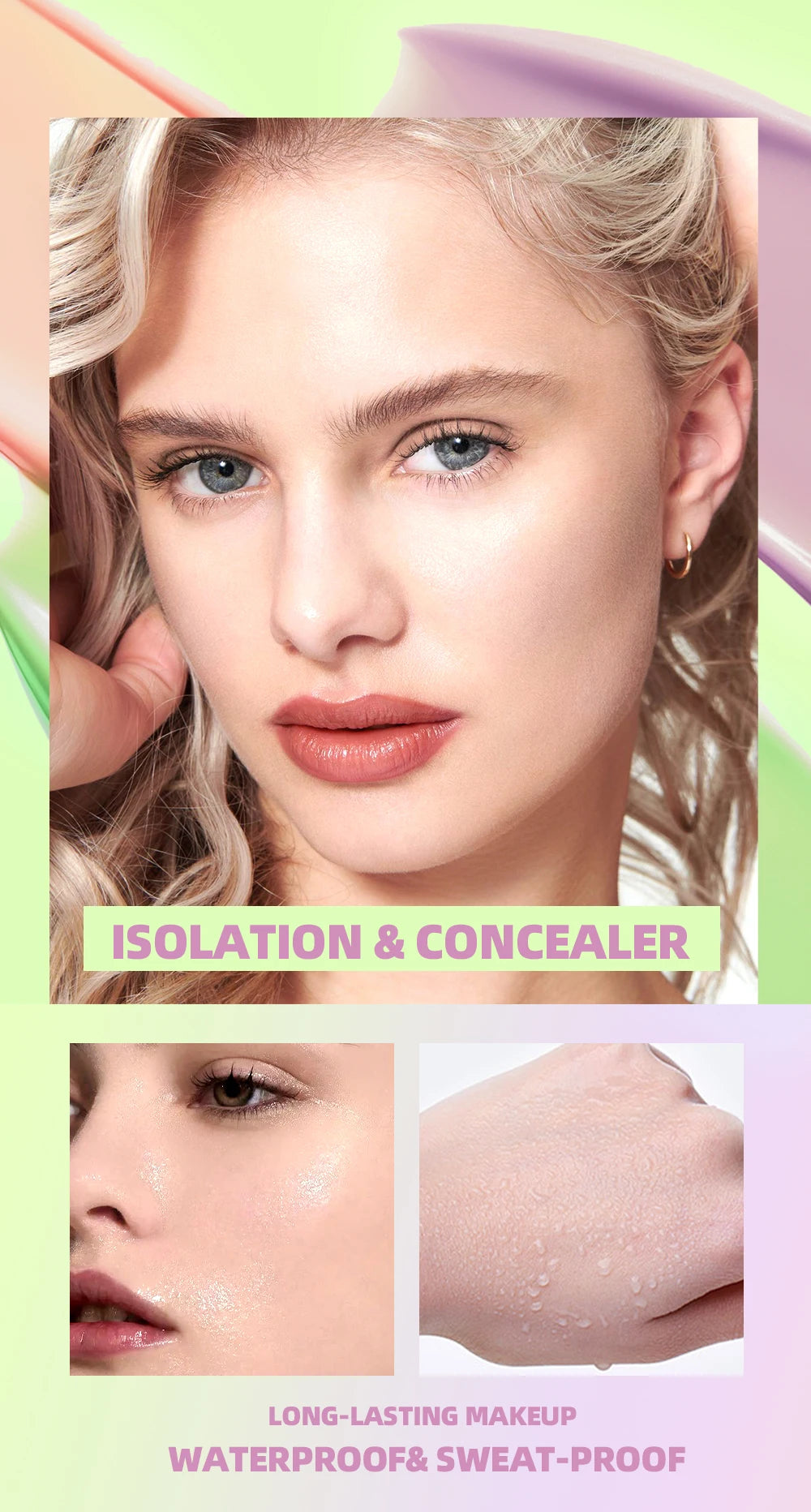 QIBEST Protective Pre-makeup Cream Even Skin Tone Brightening Base Mild Non-irritating Isolation Concealer