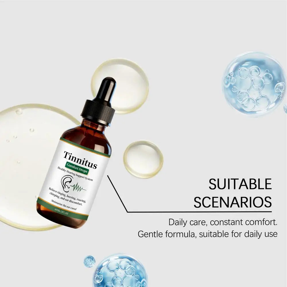 Ear Care Drops 60ml Moisturizing Soothing Solution Health Supplements for Women Men Adults Outdoor Activities Before Sleeping