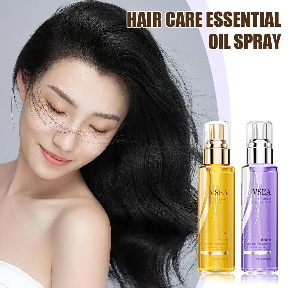 100ml Hair Care Essential Oil Spray For Women Anti Frizz Control Hair Oil Gloss Shine Fragrant Leave-In Conditioning Oil Spray