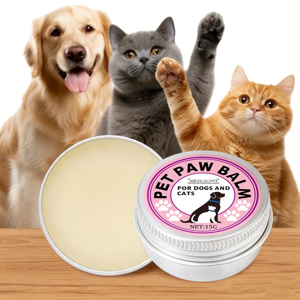 Pet nose, eyes, and paws care cream, containing shea butter, gentle formula, moisturizing and nourishing, suitable for outdoor s