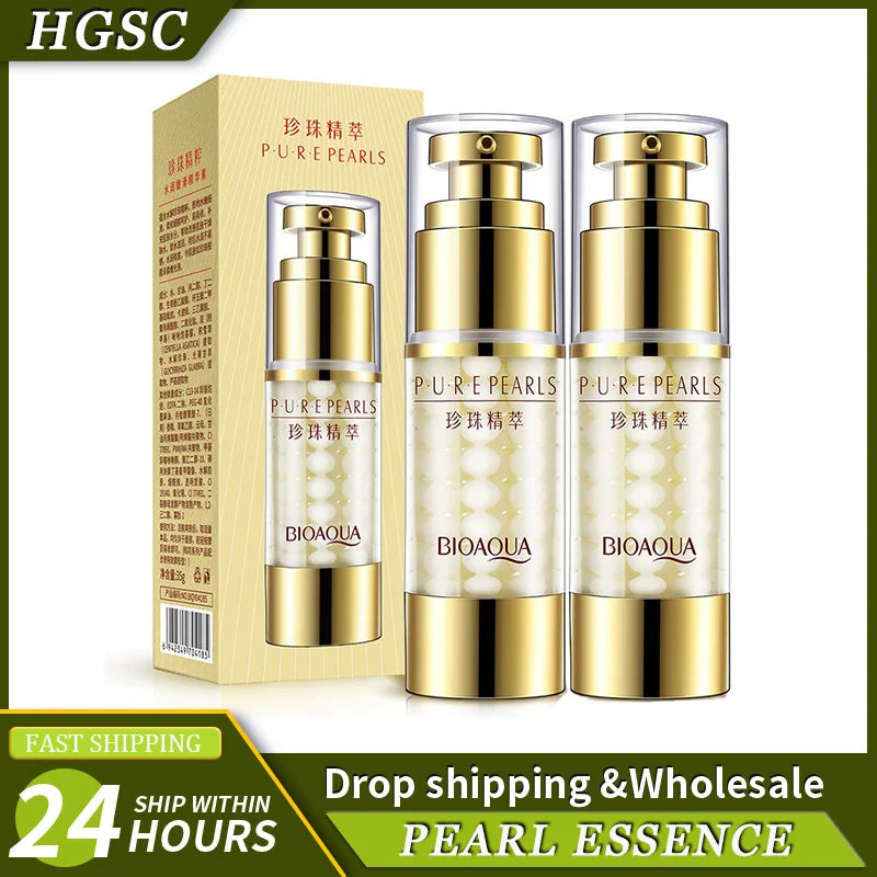 BIOAQUA Pearl Essence Moist Tender Smooth Essence Nourishes Moisturize Hydrate Essence Repair Face Cream Facial Skincare Product