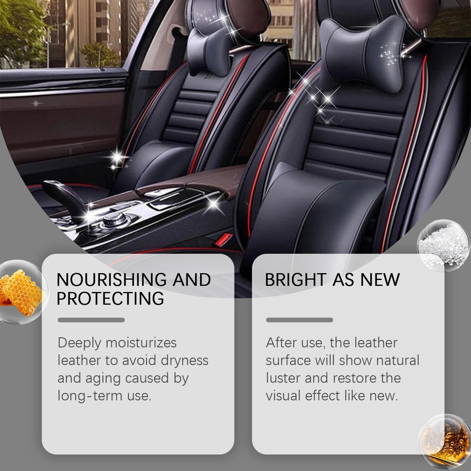 Waterproof Leather Conditioner Auto Leather Care Paste with Beeswax Deep Moisturizer Anti Aging Protects & Beautifies Autocare