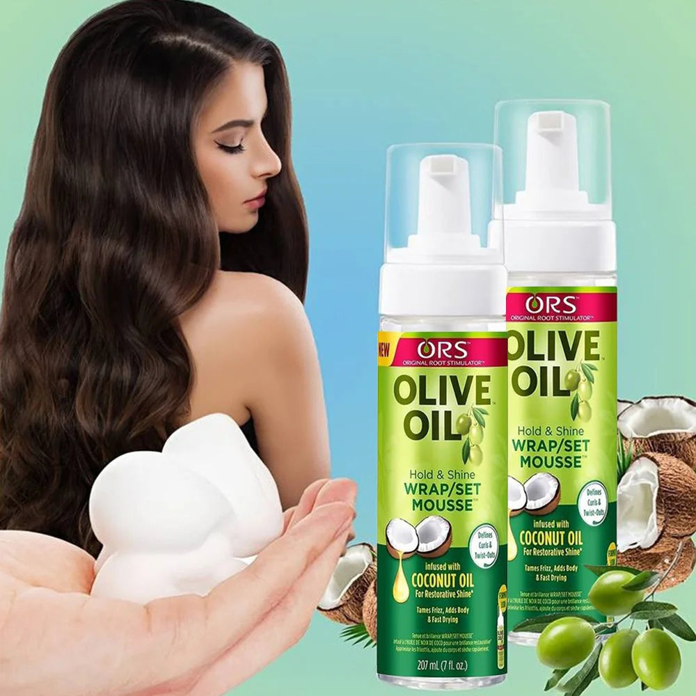 Curly Hair Mousse For Wigs Strong Hold ORS Olive Oil Hair Styling Mousse Anti-Frizz Hair Foam Mousse For Styling Hair Women Men
