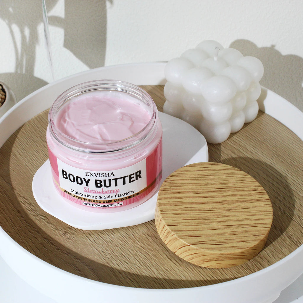 Skin Care Strawberry Face Body Butter Lotion Cream Whitening Deeply Moisturizing Brightening Remove Melanin Elasticity Lifting