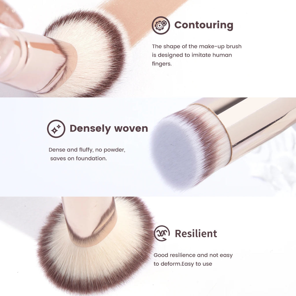 New Double-ended Makeup Brush Foundation&Contour Powder Blush Multi-functional BrushNo Powder Absorption High-value Beauty Tools