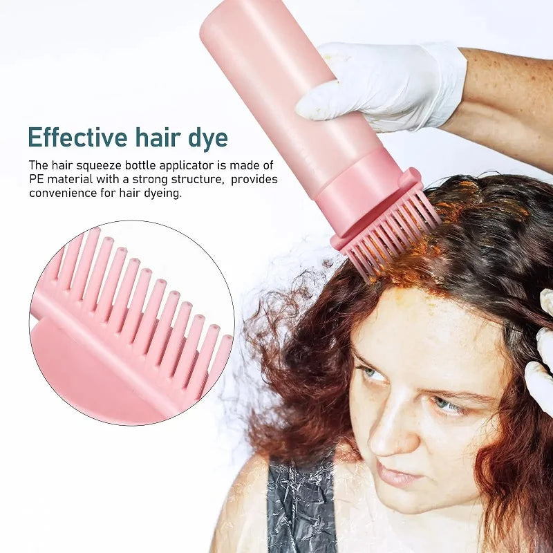 1pcs 6Oz Root Comb Applicator Bottle Oil Comb Hair Dyeing Accessories Refillable Hair Care Oil Container Portable Bottle Tools