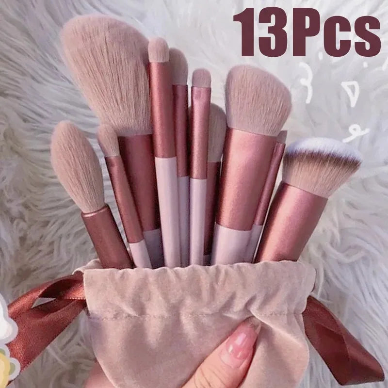 13PCS Makeup Brushes Set Eye Shadow Foundation Women Cosmetic Brush Eyeshadow Blush Beauty Soft Tools Bag Makeup Brush Set