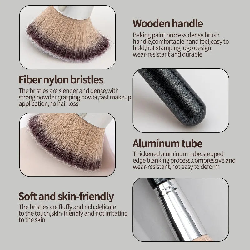 1PCS Makeup Brush with Box for Foundation Concealer Powder Blush Contour Brush Dense Soft Bristle Brush Beauty Tools