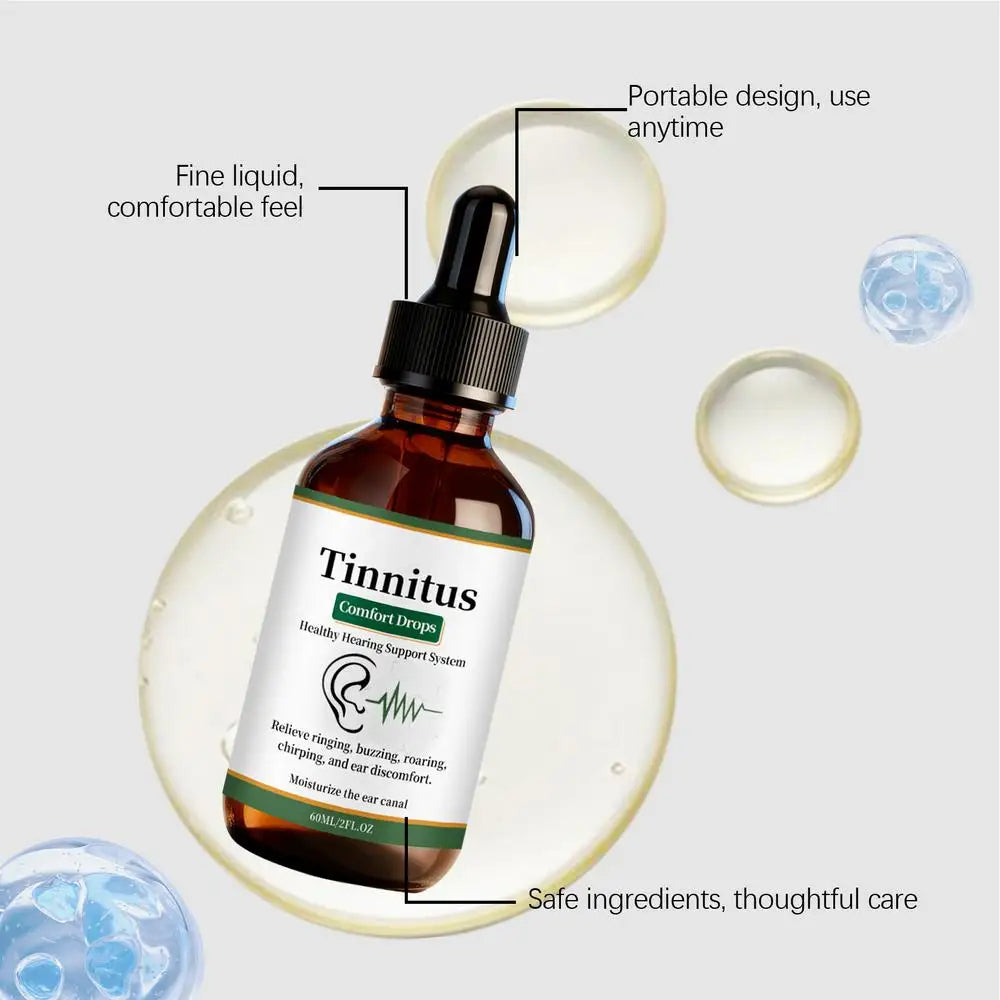 Ear Care Drops 60ml Moisturizing Soothing Solution Health Supplements for Women Men Adults Outdoor Activities Before Sleeping