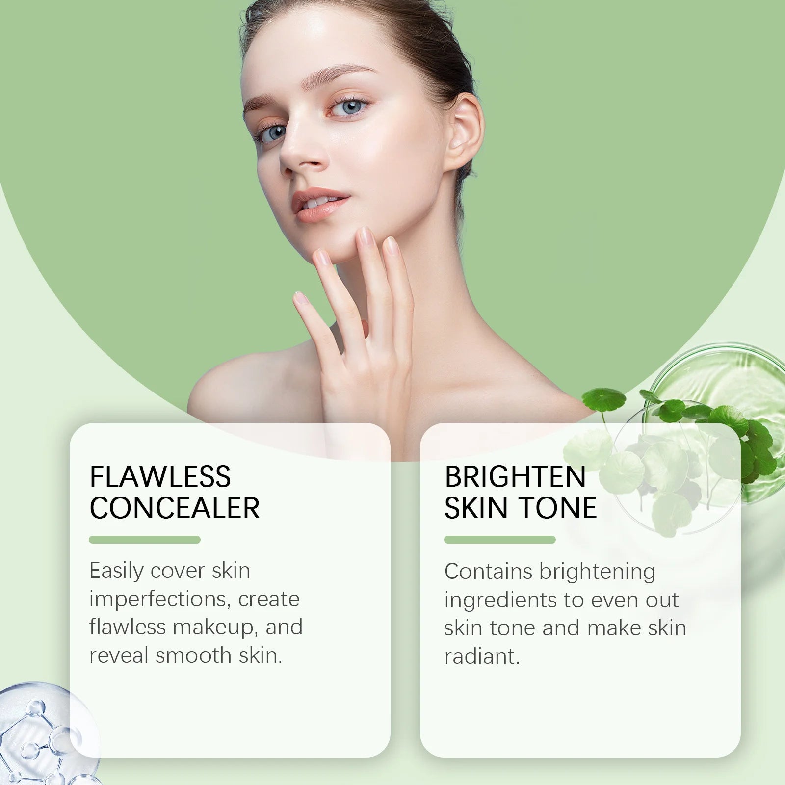 Centella Asiatica CC Cream Repair Redness Damage Smoothing Moisturizing Brighten Sunscreen Concealer Skincare Makeup Foundation