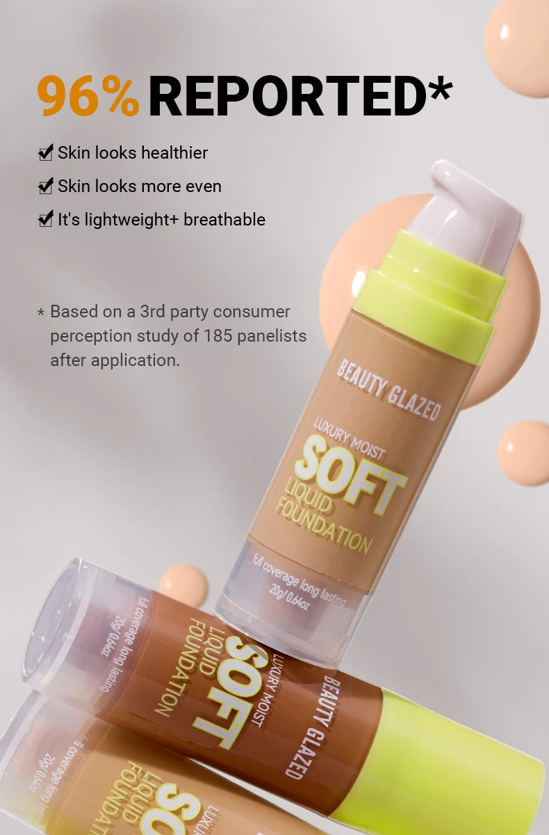Beauty Glazed Full Coverage Matte Liquid Foundation Waterproof BB Cream Lasting Oil Control Long-lasting Natural Face Makeup